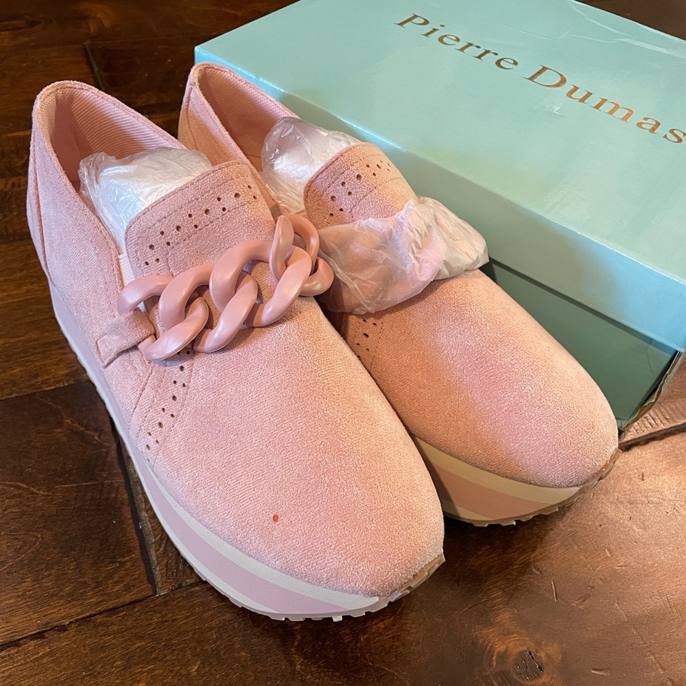 Pink Suede Loafers